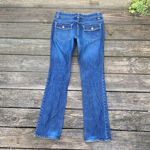 Banana Republic jeans button pockets size 6 straight leg mid-rise - Picture 3 of 12